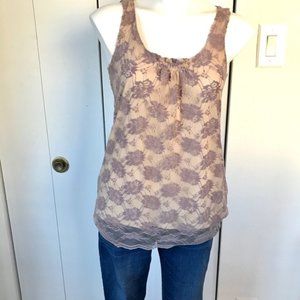 Cabi Lilac Sleeveless Lace Top- S